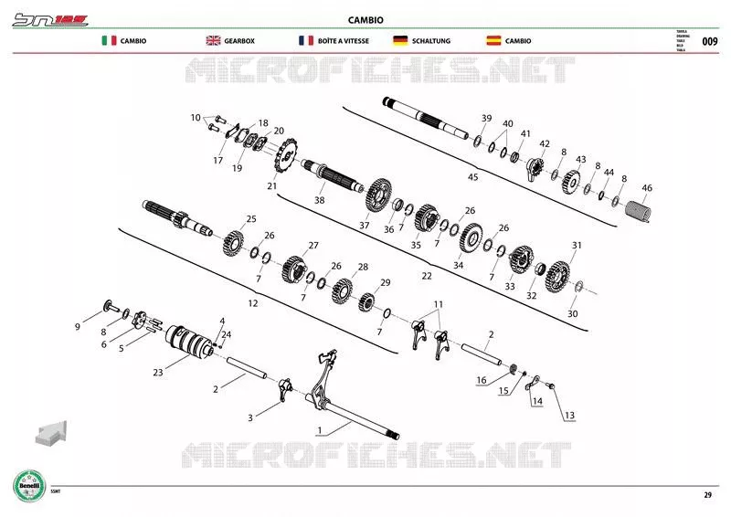 BOITE DE VITESSES Benelli moto 125 2019 BN 125 (E4) (L8-M0)  BN 125