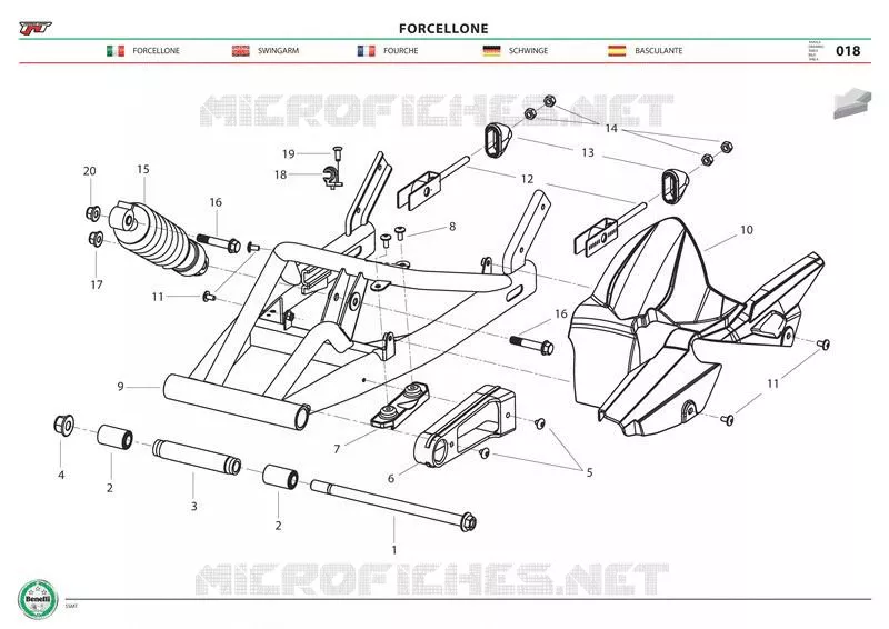 BRAS OSCILLANT Benelli moto 125 2019 TNT 125 ABS (L7-M0)  TNT 125