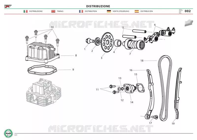 DISTRIBUTION Benelli moto 125 2019 TNT 125 ABS (L7-M0)  TNT 125