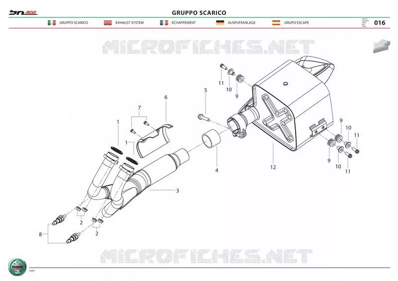 SYSTEME D'ECHAPPEMENT Benelli moto 302 2015 BN 302 (L5)  BN 302