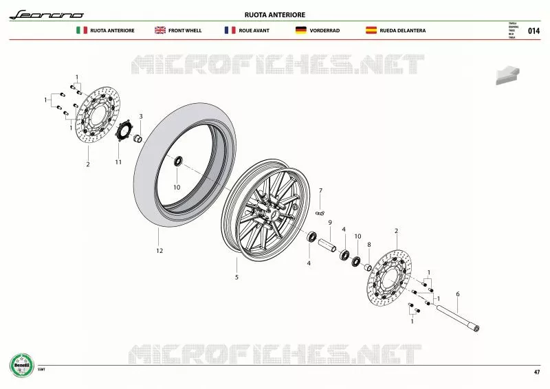 ROUE AVANT Benelli moto 500 2021 LEONCINO 500 (E5) (M1)  LEONCINO 500