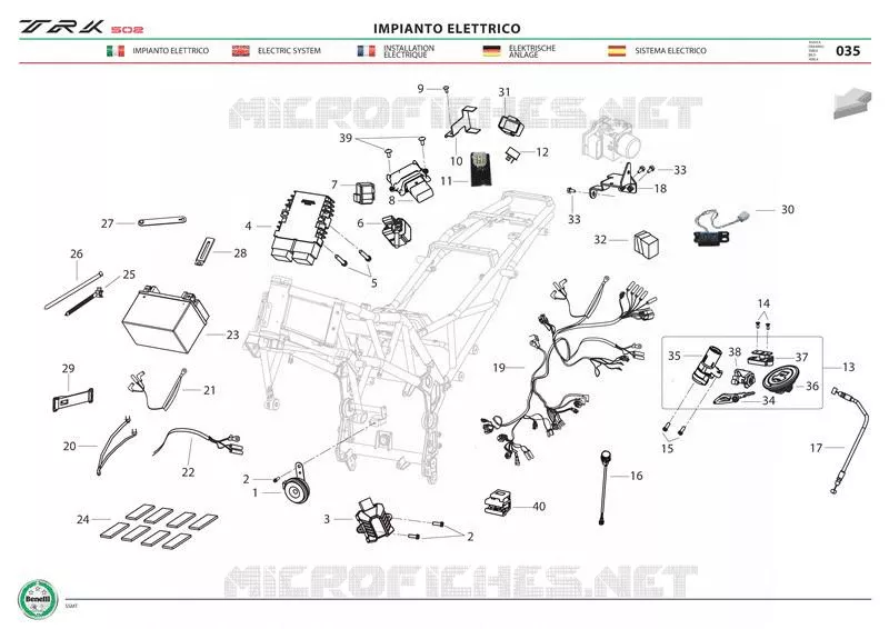 SYSTEME ELECTRIQUE Benelli moto 502 2018 TRK 502 ABS (E4) (L7-M0)  TRK 502