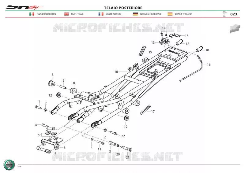 BOUCLE ARRIERE Benelli moto 600 2016 BN 600GT ABS (L6)  BN 600 GT