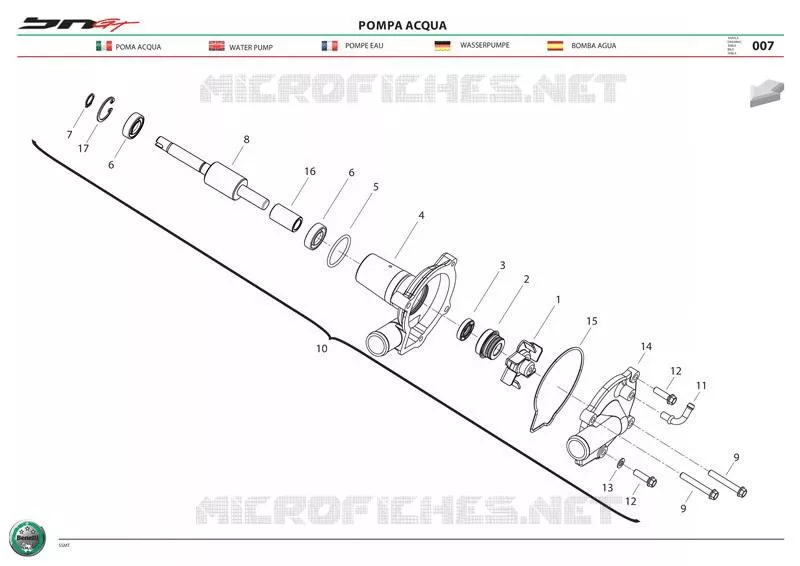 POMPE À EAU Benelli moto 600 2016 BN 600GT ABS (L6)  BN 600 GT