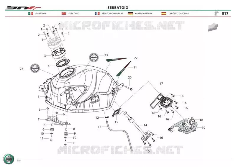 RESERVOIR A ESSENCE Benelli moto 600 2016 BN 600GT ABS (L6)  BN 600 GT