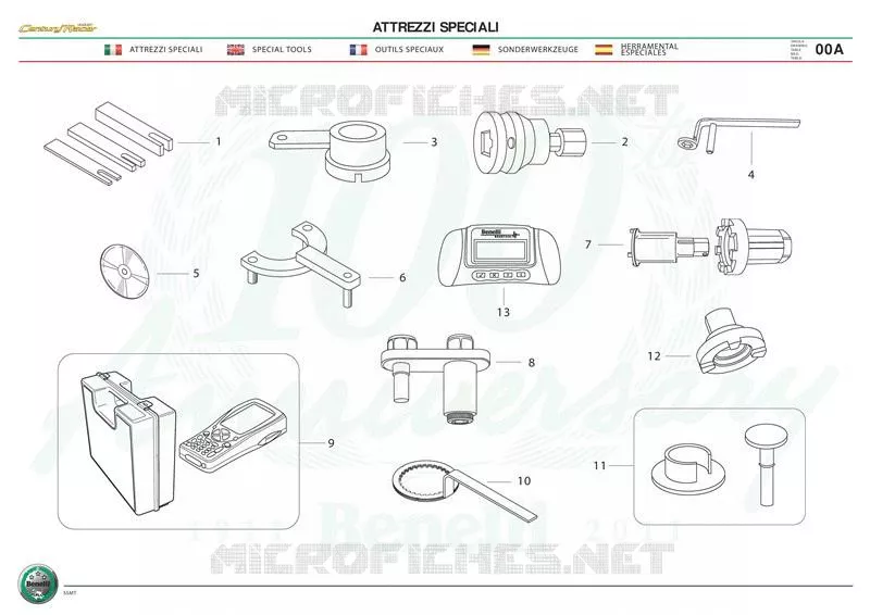 OUTILS Benelli moto 899 2011 TNT 899 CENTURYRACER (L1)  TNT 899 CENTURYRACER