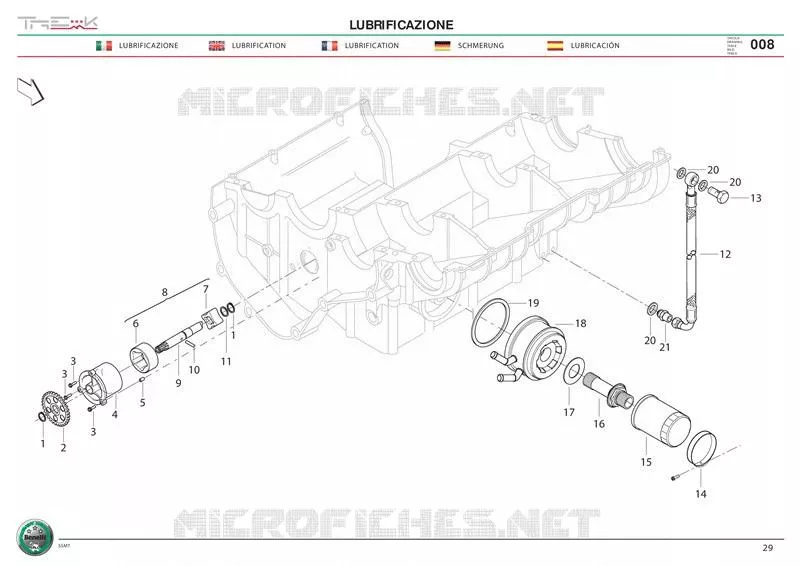 LUBRIFICATION Benelli moto 899 2009 TRE 899K (K9)  TRE 899 K