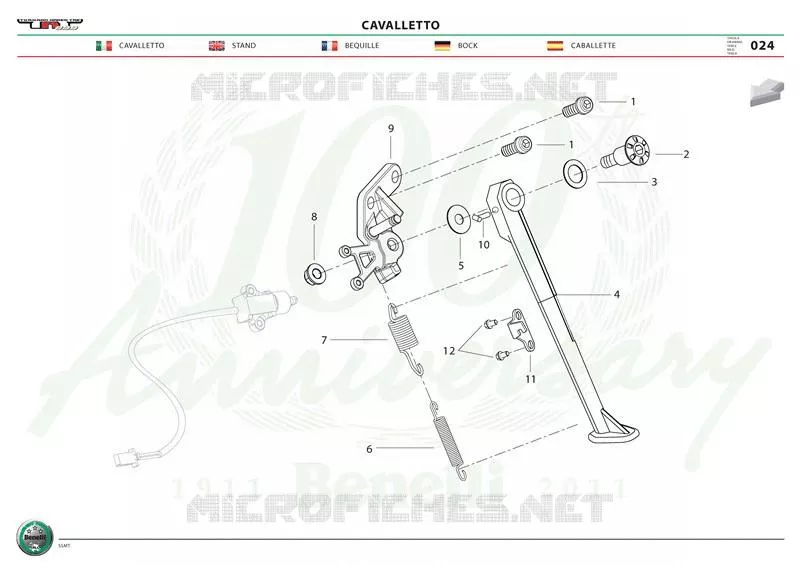 BEQUILLE Benelli moto 1130 2010 TNT 1130 CAFÉRACER (L0)  TNT 1130 CAFÉRACER