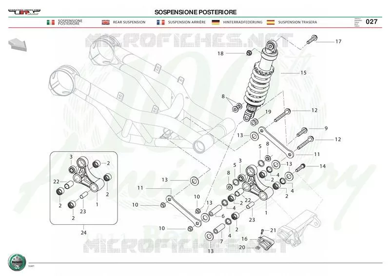SUSPENSION ARRIERE Benelli moto 1130 2010 TNT 1130 CAFÉRACER (L0)  TNT 1130 CAFÉRACER