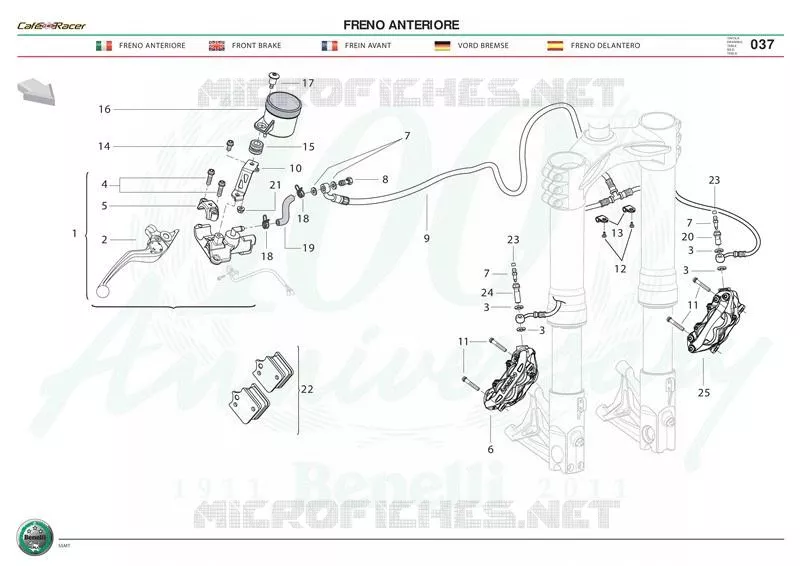 FREIN AVANT Benelli moto 1130 2011 TNT 1130 CAFÉRACER (L1)  TNT 1130 CAFÉRACER
