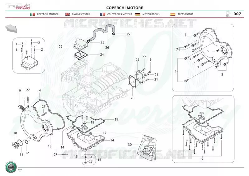 COUVERCLES MOTEUR Benelli moto 1130 2011 TRE 1130K AMAZONAS (L1)  TRE 1130K AMAZONAS